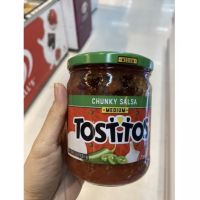 Chunky Salsa Medium ( Tostitos Brand ) 439.4 G. ซอสสำหรับจิ้มแผ่นข้าวโพด ผสม พริกจาลาปิโน ชนิดเผ็ดกลาง ( ตรา ทอสติทอส ) ชังกี้ ซัลซ่า มีเดียม