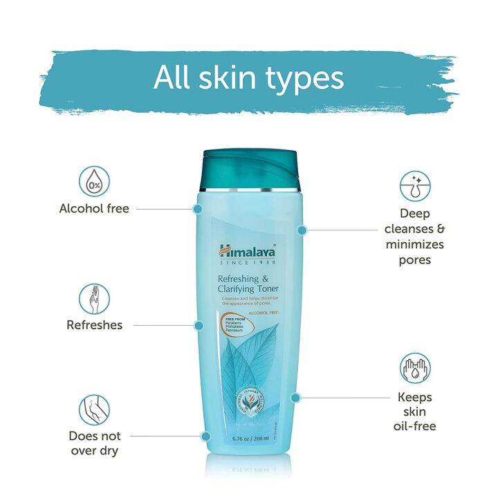 โทนเนอร์ทำความสะอาดผิวหน้า-ไร้แอลกอฮอล์-himalaya-refreshing-amp-clarifying-toner-100-ml