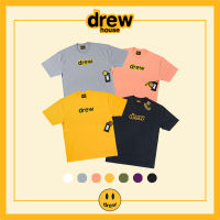 Drew House เสื้อยืดแขนสั้นลายตัวอักษรผ้าฝ้ายแท้ FOG สำหรับทั้งชายและหญิงไฮสตรีทแบบเดียวกับจัสตินบีเบอร์แบรนด์ฮิตหน้ายิ้ม