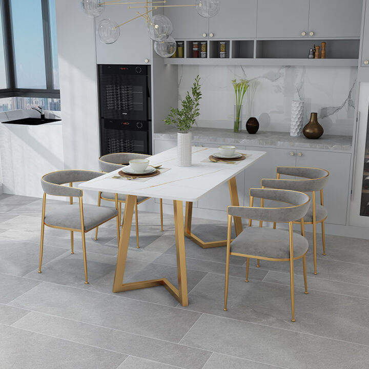 Modern Simple Light Luxury Rock Plate Dining Table Household Small Square Table Simple Modern