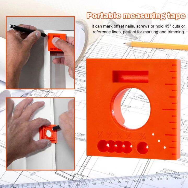 Horizontal measuring ruler for doors and windows, marking for windows