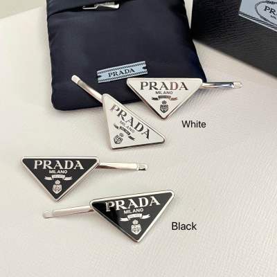 New Prada logo hair clips