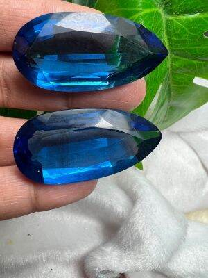 Blue long 16x37mm 2 pieces 65 carats