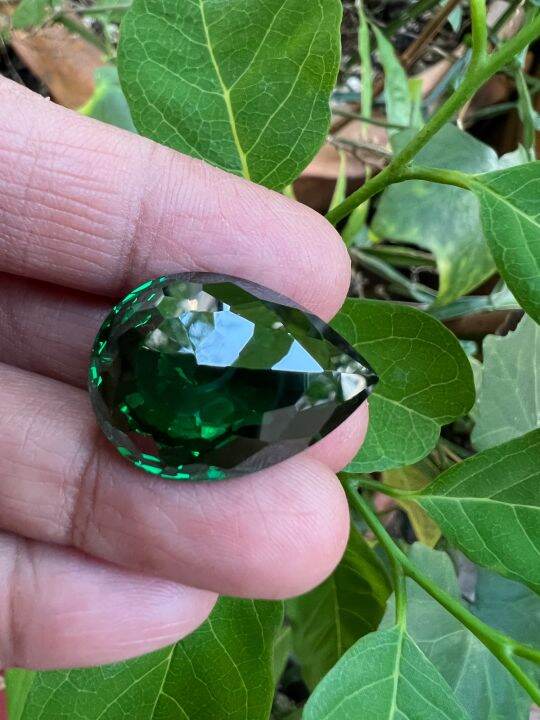 เพชร-cz-cubic-zirconia-green-emerald-diamond-pear-23x16mm-47cts-พลอย-มรกต-เพชรรัสเซีย-47-กะรัต-carats-พลอย-ขนาด-23x16-มิล-mm-1-pcs-1-เม็ด-พลอยสั่งเคราะเนื้อแข็ง