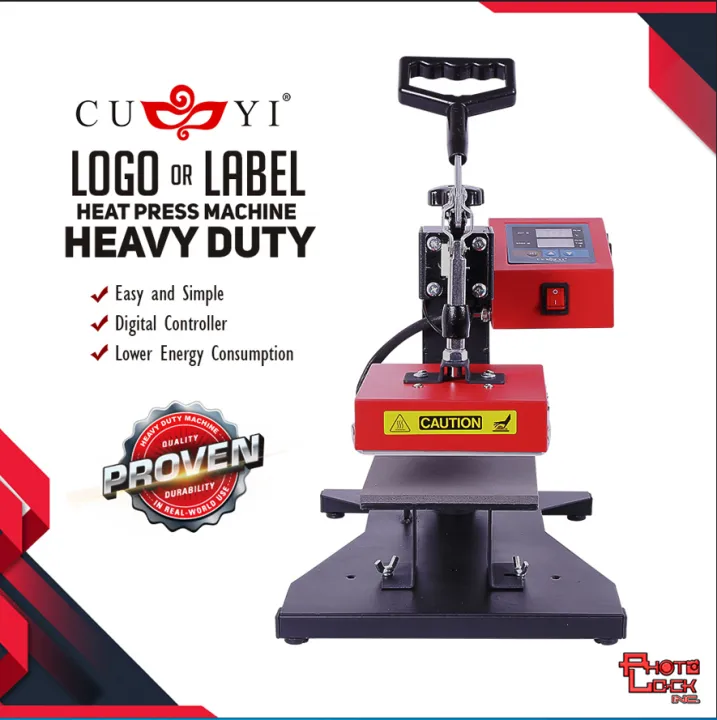 CUYI LOGO Heat Press (15X15cm / 6X6Inch) Square Logo/Label Heat Press