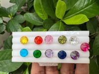 พลอย เพชร รัสเซีย มี 11 สี เกรด อย่างดี รูปกลม 11.00 มิล CZ DIAMOND MULTICOLOR ZIRCON 11 PIECES colored Stones SIZE (11.00 mm) 3 สีฟ้าสีเขียว งาน กระจก