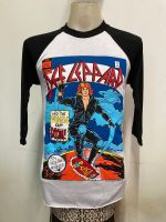 เสื้อวง แขนสามส่วน Def Leppard สไตล์วินเทจ