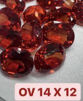 พลอยพัดพารัดชา พลอดอัดเนื้อแข็งคอรันดัม Corundum Padparadscha sapphire รูปไข่ 12X14. พลอยสังเคราะห์. Corundum Padparadscha sapphire. Lab Created. Oval 12X14