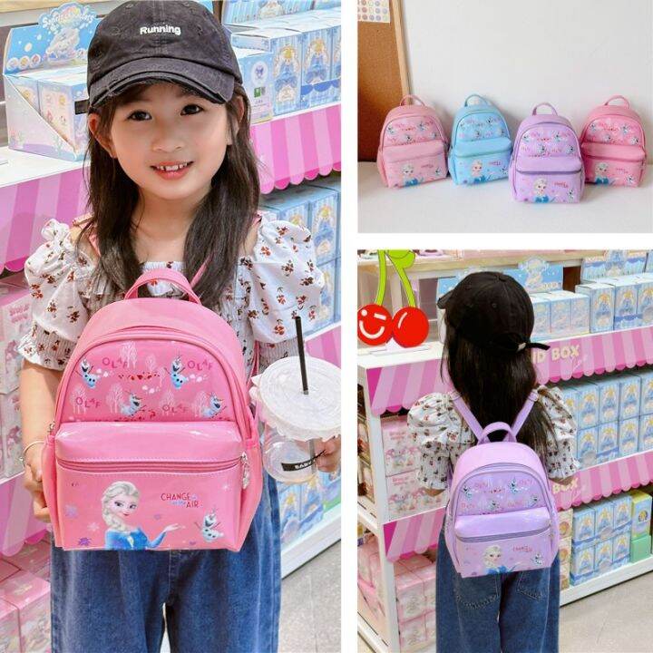 Children's Princess Elsa Backpack Girls' Kindergarten Small School Bag ...