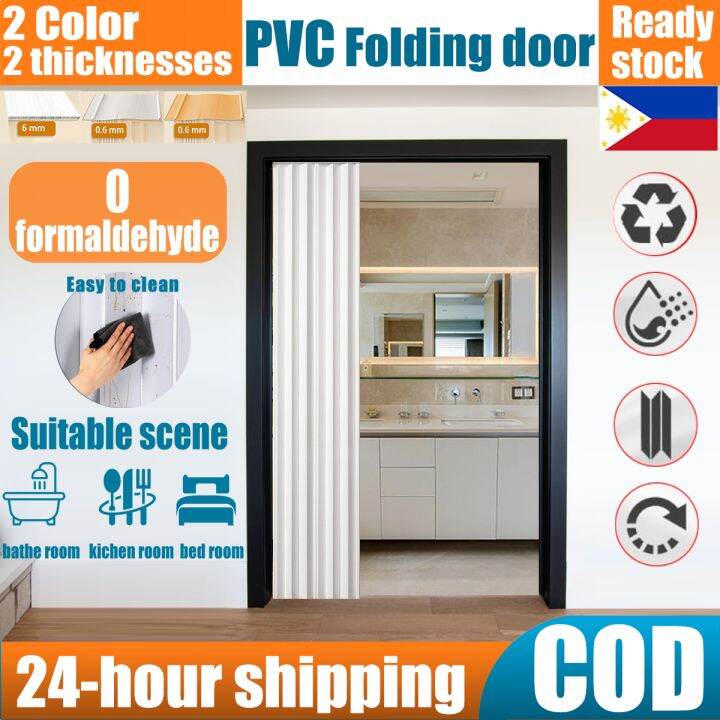 Bathroom pvc folding sliding door 6mm Folding door PVC Sliding door