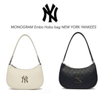 กระเป๋าสะพายไหล่  MLB MONOGRAM Embo Hobo Bag NEW YORK YANKEES ทรงสุดชิค สะพายไหล่ได้หลายแนว วัสดุหนังสังเคราะห์ปั้มแบรนด์(pu leather)