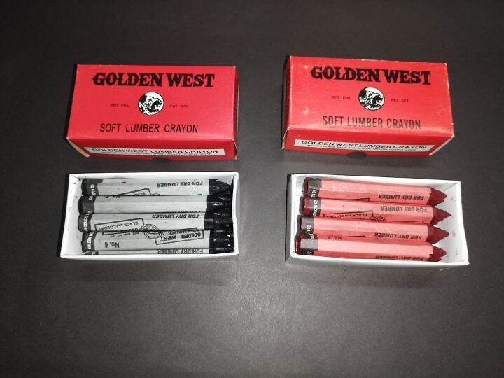 GOLDEN WEST LUMBER CRAYONS /12PCS CRAYONS PER BOX/ RED & BLACK COLORS