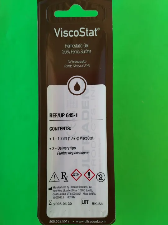 VISCOSTAT 20 FERRIC SULFATE 1.2ML(1.47G)HEMOSTATIC AGENT (EXP202504