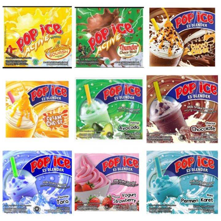 Pop Ice Varian Rasa 25 Gram 1 Renteng Isi 10 Sachet Minuman Segar