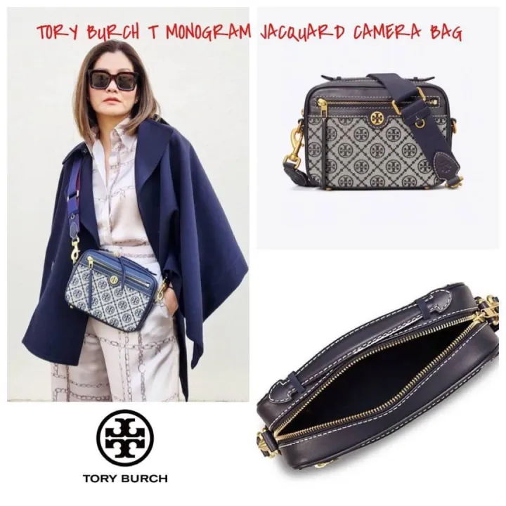 12759 TORY BURCH T Monogram Jacquard Embroidered Camera Bag