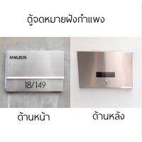 ตู้จดหมายรุ่นฝังกำแพง ขนาดใหญ่Jumbo A4 ขนาดL: 45x31ซม. สแตนเลสเกรด304 รับประกันคุณภาพ ไม่เป็นสนิม แบบฝังปูน