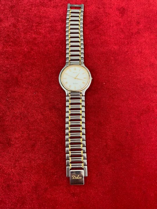 seiko-dolce-quartz-นาฬิกาผู้ชาย-ขนาดตัวเรือน-32-5-มม-ความหนา-6-มม-ความยาว-18-ซม-นาฬิกาของแท้-รับประกันจากผู้ขาย-3เดือน