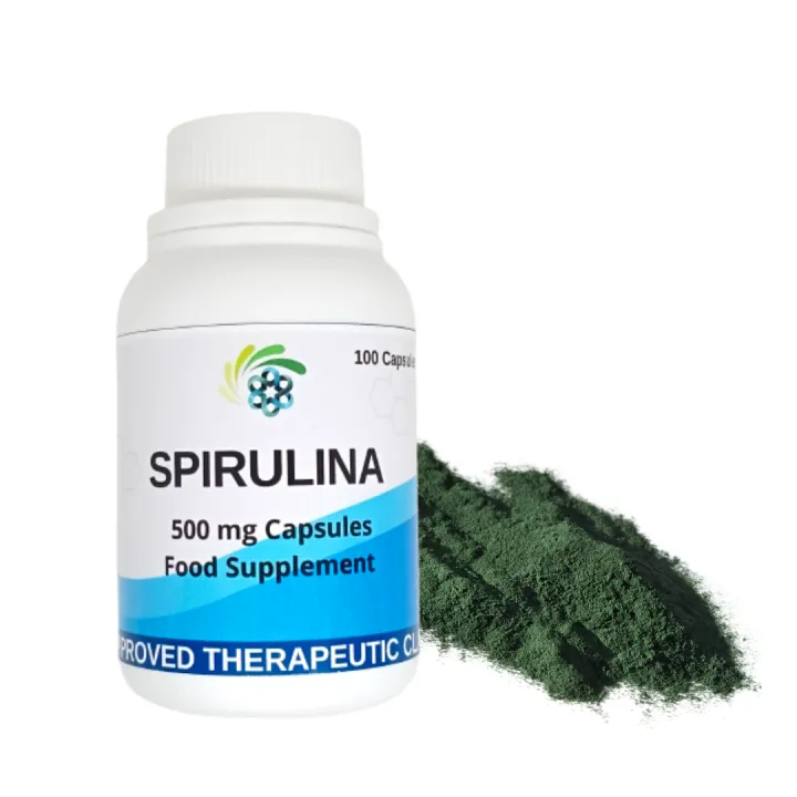 SPIRULINA Herbal Food Supplement 100 Capsules 100 Natural, Pure