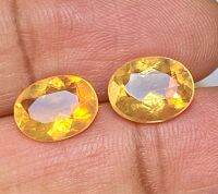 2.78cts โอปอลไฟธรรมชาติเม็กซิกัน 9x7mm 1 คู่ 2.78cts natural mexican fire opal 9x7mm pair