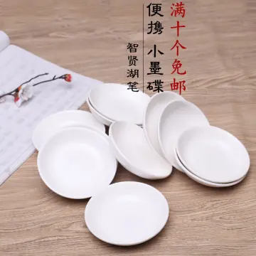 Jingdezhen Ceramic Palette Art Gouache Watercolor Chinese Painting Pigment  Plate White Porcelain Plate Palette Plate