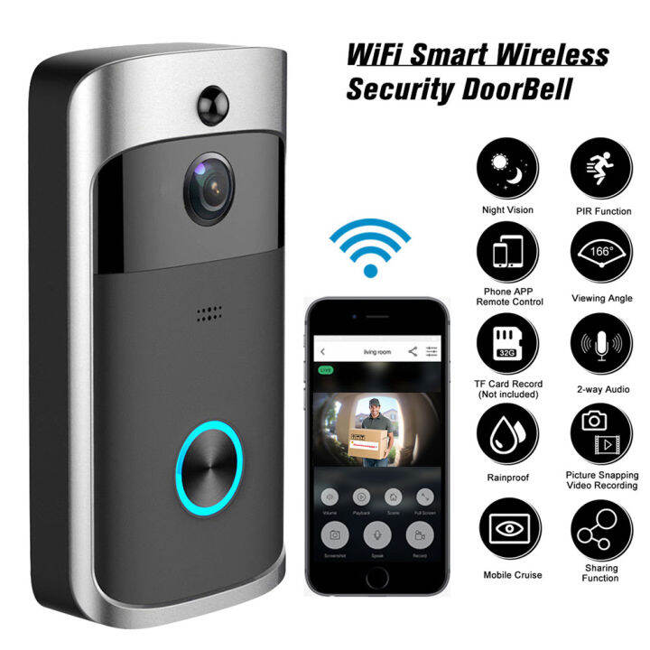 Wireless Video Doorbell With Smart Camera Waterproof APP Smart Doorbell