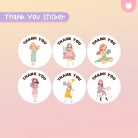 พร้อมส่ง?THANK YOU STICKER สติกเกอร์ขอบคุณ มี 6 ลาย (48 ดวง)