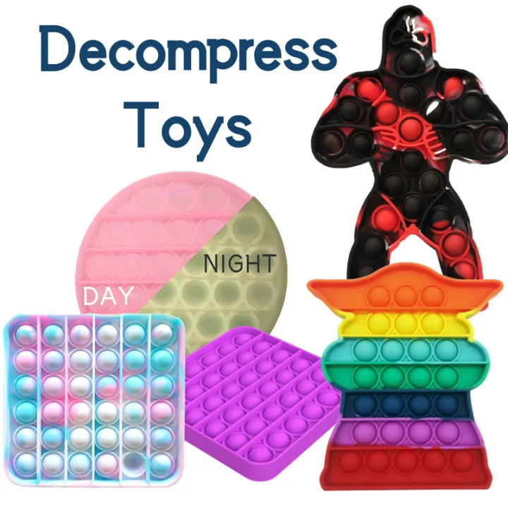 Push Pop Toy Bubble Pop It Silicone Macaron Lumineous Fidget Relief