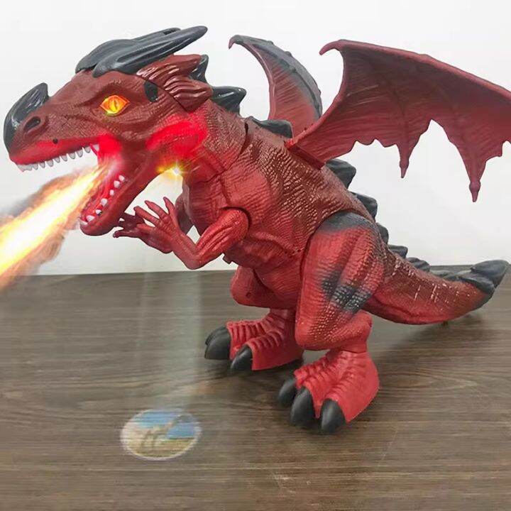 Electric Dinosaur Flying Dragon Remote Control Toy with Wings Children's FireBreathing Can Walk