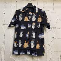 เสื้อฮาวายลายแมว hawaii ไซส์ m l xl 2xl 3xl 4xl ผ้าไหมซาตินอิตาลี่?% เนื้อผ้านิ่มสวมใส่สบายไม่ร้อน ใส่ได้ทั้งชายและหญิง