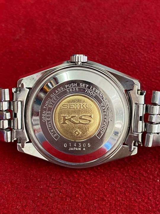 seiko-ks-hi-beat-28800รอบ-ชั่วโมง-king-seiko-25-jewels-automatic-ฝาหลังเหรียญทอง-ตัวเรือนสแตนเลส-นาฬิกาผู้ชาย-มือสองของแท้