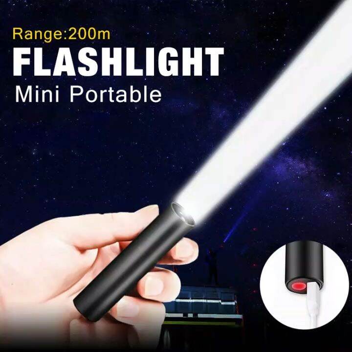Kingdo MINI Flashlight USB Charging Telescopic Zoom Flashlight