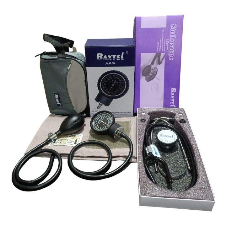 APG BAXTEL Aneriod Sphygmomanometer BP With Deluxe Stethoscope BLACK