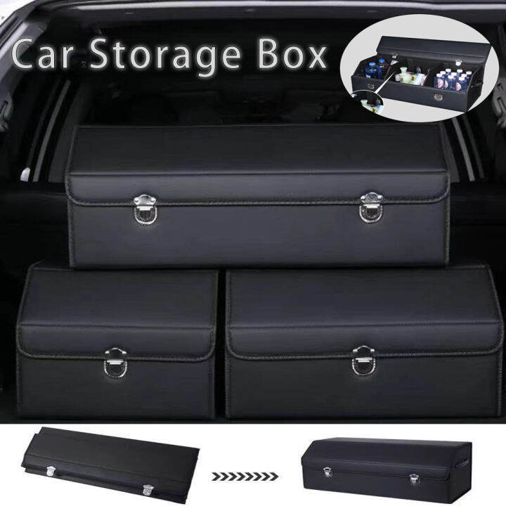 [COD]Car Trunk Storage Box Foldable Multifunction Leather Organizer