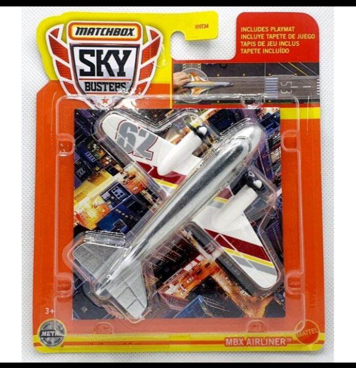 Matchbox Sky Busters – Elicottero Eheli HLJ18 In Metallo Pressofuso Blu/bianco/nero – Con Tappetino Da Gioco