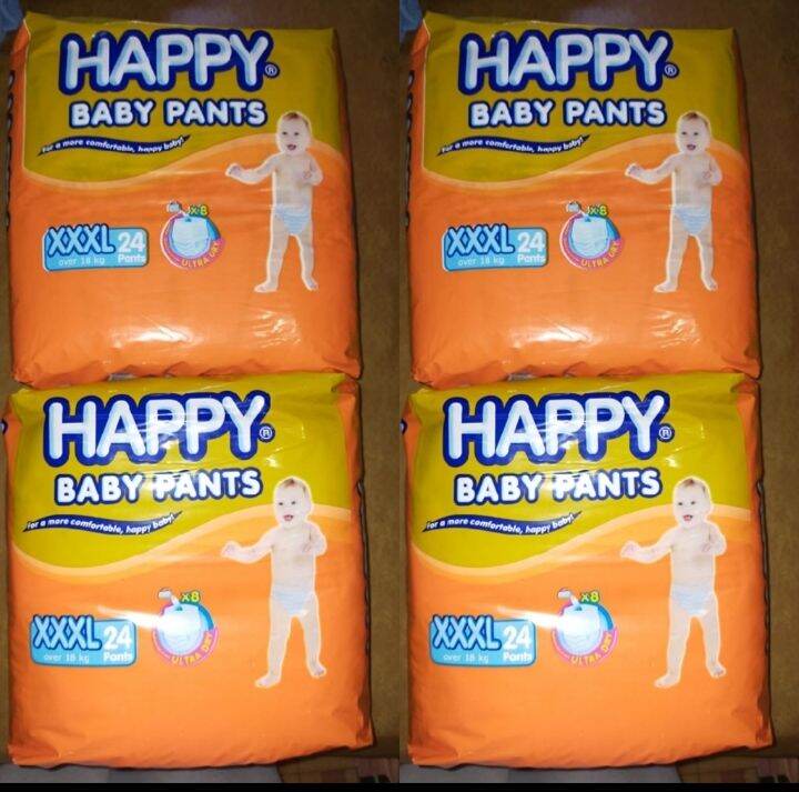 Happy Baby Diaper Pants Triple Extra Large XXXL Pants 24's x 4 pack