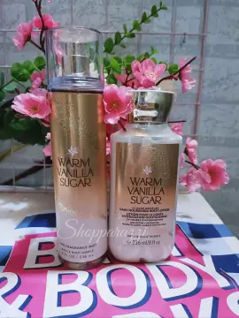 Bath & Body Works WARM VANILLA SUGAR 2 Pc Gift SET Fragrance Mist + Body  Lotion