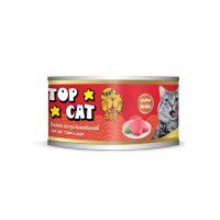 อาหารแมวกระป๋อง Top Cat รสปลาทูน่าในแอสปิคเยลลี่ 185 กรัม จำนวน 48 กระป๋อง จัดส่งฟรี!!!