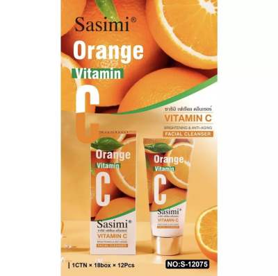 SASIMI Vitamin C Facial Cleanser โฟมล้างหน้า ทำความสะอาดล้ำลึก ปรับสีผิวกระจ่างใส 80g