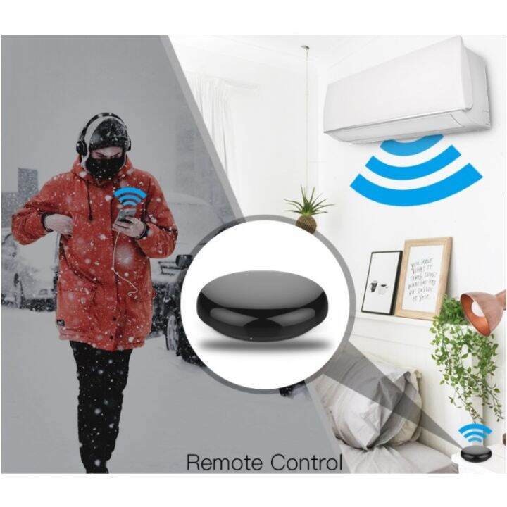 smart-ir-i90-s08-สีดำ-remote-รีโมทอัจฉริยะ-irควบคุมhubสมาร์ทblasterรีโมทคอนโทรลไร้สายอินฟราเรดvi-smart-life-tuya-appทำงานร่วมกับalexa-google-home