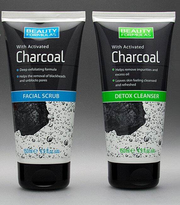 Beauty Formulas with Activated Charcoal Facial Scrub And Detox Cleanser