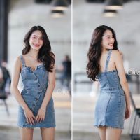 Chic No.9 - Sassy Jeans Dress เดรสยีนส์ สายเดี่ยว  ?ปัดซ้ายที่รูปเพื่อดูขนาดสินค้า