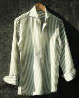 lime striped seersucker cutaway collar long sleeve shirt