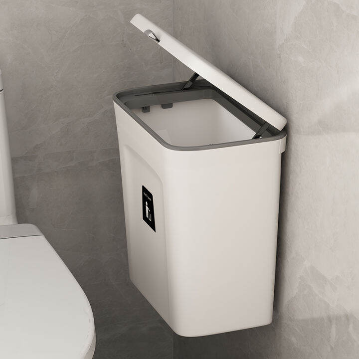 Bathroom Trash Can WallMounted Hanging Toilet Tube WallMounted Fiber Drum Household Wall