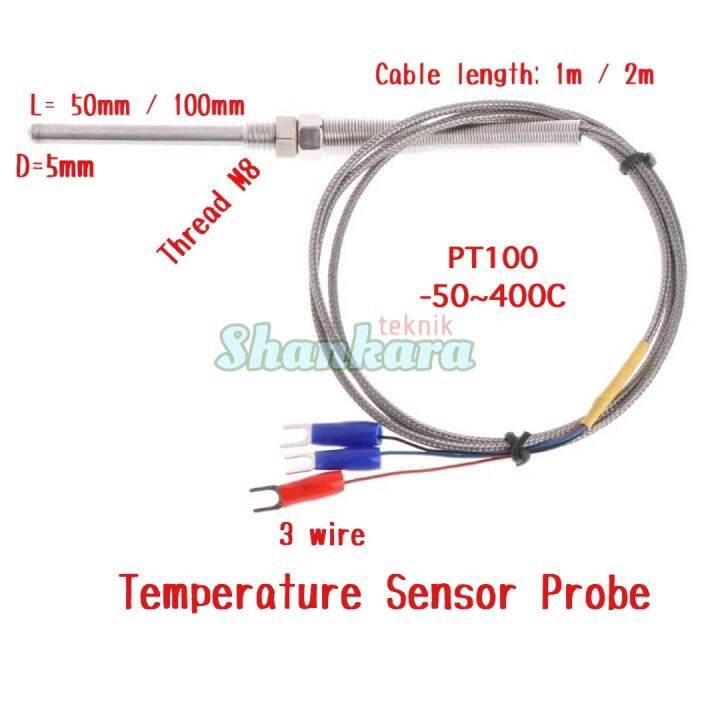Temperature Sensor Thermocouple RTD PT100 PT100 3 kabel wire Stainless