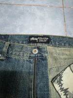 Stussy Jeans​?กางเกง​ยีนส์​ขา​กระบอก​ผ้าด้านฟอกสี​แต่งขาดยังสภาพใหม่เอว35-36ยาว43ปลา​ยขา​8​