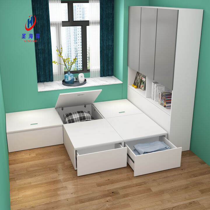 Customized Single Bed 1.2 M Tatami Cube Combined Bed Small Apartment ...