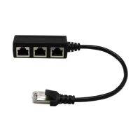 RJ45 Ethernet Splitter Stable Wear-resistant PVC 1 to 3 Ways LAN Ethernet Cable Connector for Computers