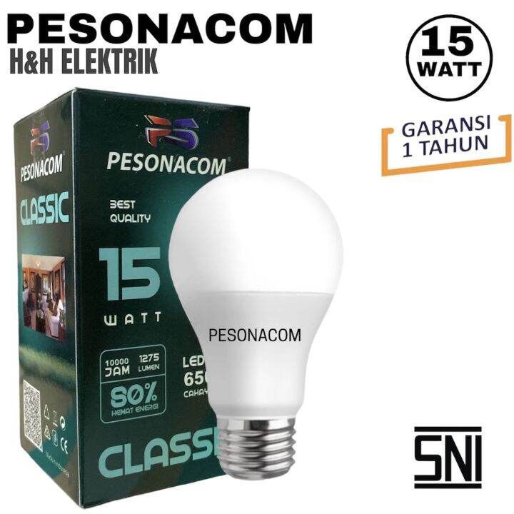 Pesonacom Lampu Led Buld 15w 15 Watt Pesonacom Classic Cahaya Putih