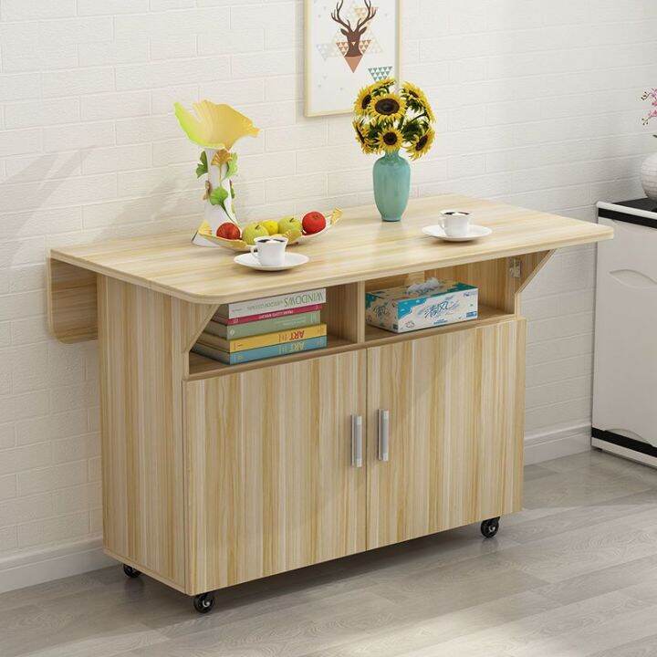 Folding Dining Table Household Small Apartment Movable Retractable