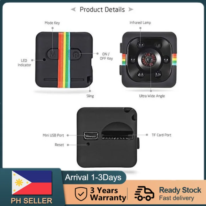 SQ11 Mini Camera Hidden Camera Action Camera Small Camera Full HD Nanny Camera 1080P Portable